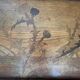 Antique wooden tray with marquetry signed Gallé