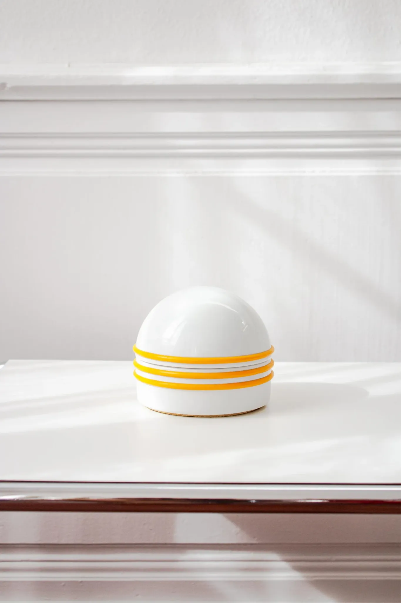 Set of vintage boxes for the bathroom, space age design, faience.