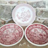 Assiettes plates rose anciennes