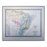 Brazil, old map, printed in 1852.