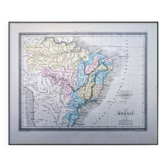 Le Brésil, carte ancienne, imprimée en 1852.