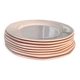 Set of 8 flat plates Digoin Sarreguemines pink