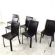 Vintage brown leather dining chairs, 1980s
