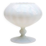 Handmade opaline white bowl vase
