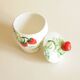 Vintage Biscuit Jar in Majolica - Strawberry Pattern Sweet Jar