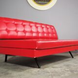 Red leatherette sofa, 1970s