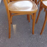 Set of 6 varnished bistro chairs