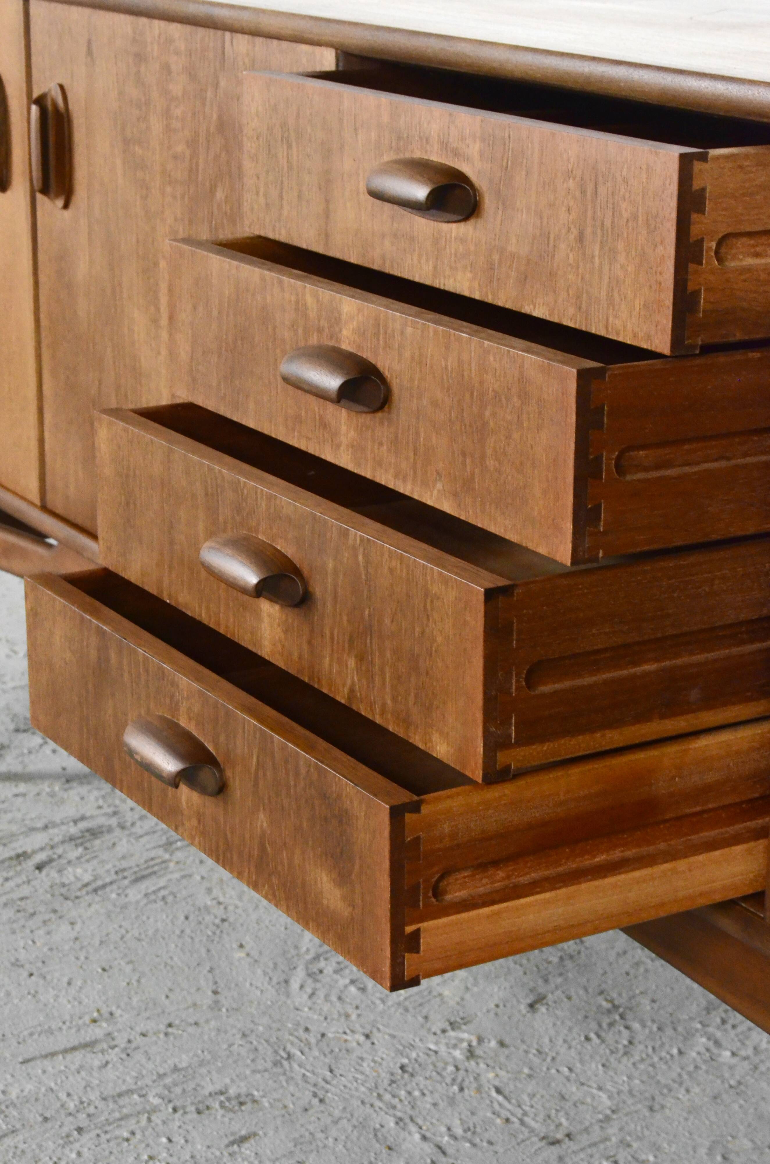 Buffet vintage Mid-Century en Afromosia et teck
