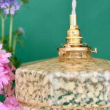 Vintage glass pendant light in yellow from Clichy