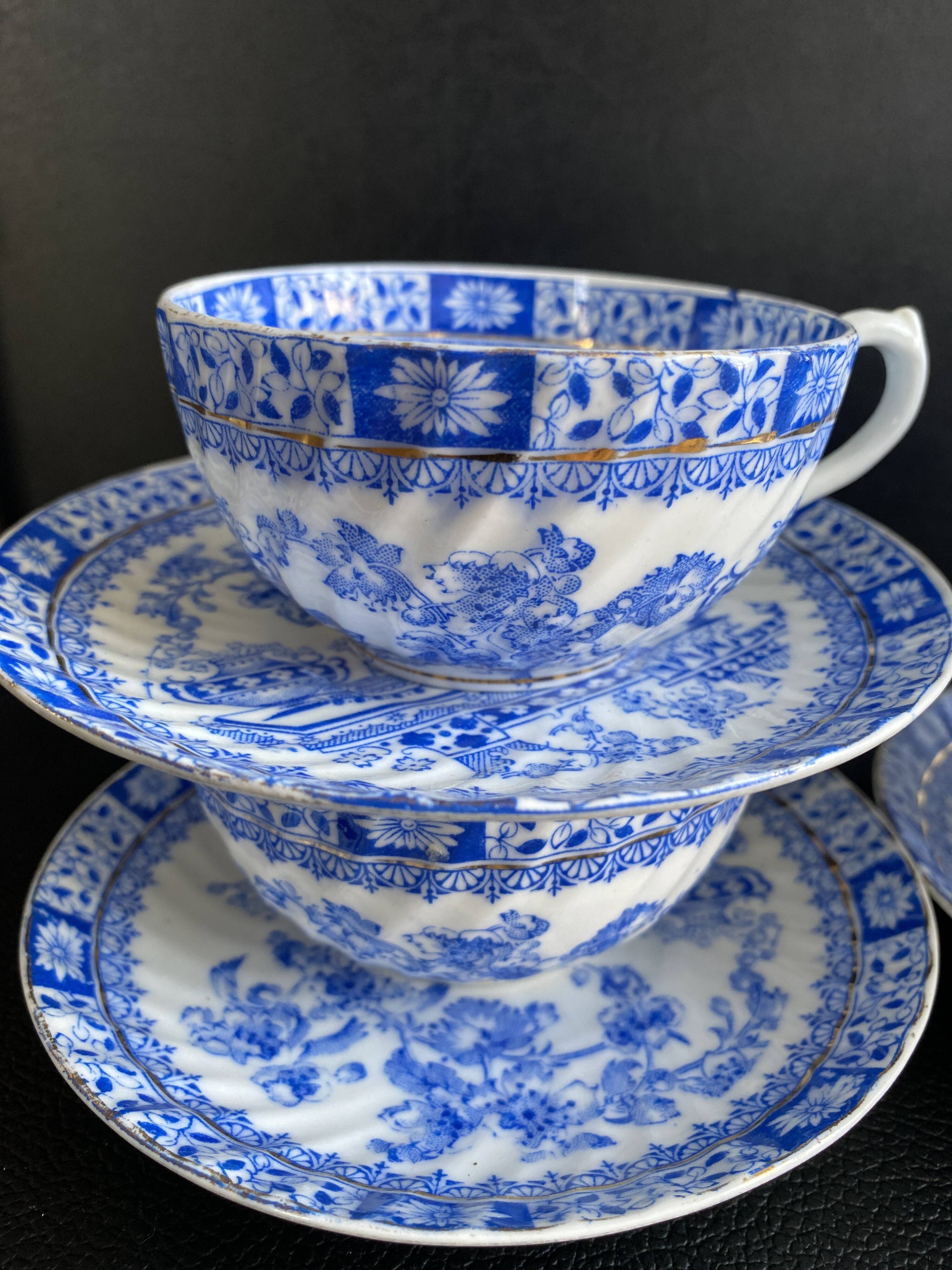 Magnifique lot de Tasses & Soucoupes China Blau - Tuppack Tiefenfurt