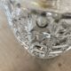 Pair of vintage molded glass pendant lamps