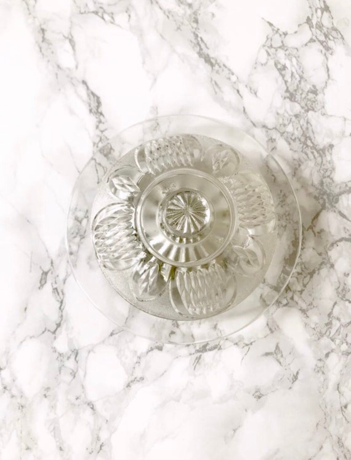 Round vintage butter dish