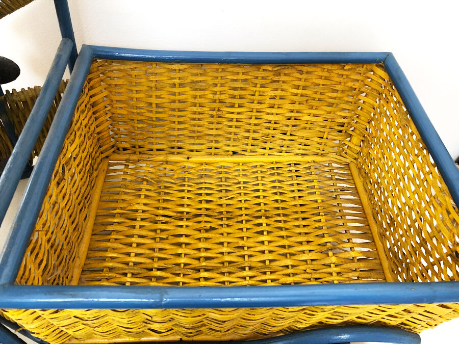 Wicker truck and handmade wood, 1960-70