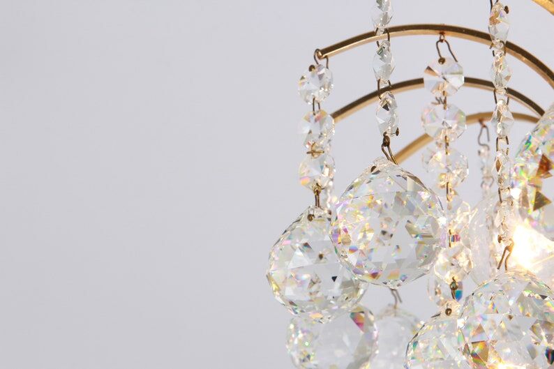 Chandelier with crystal balls 1970s