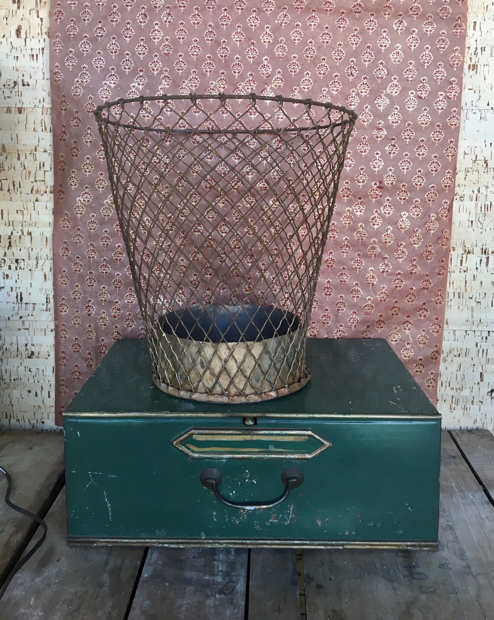 Brass paper basket, ca 1900