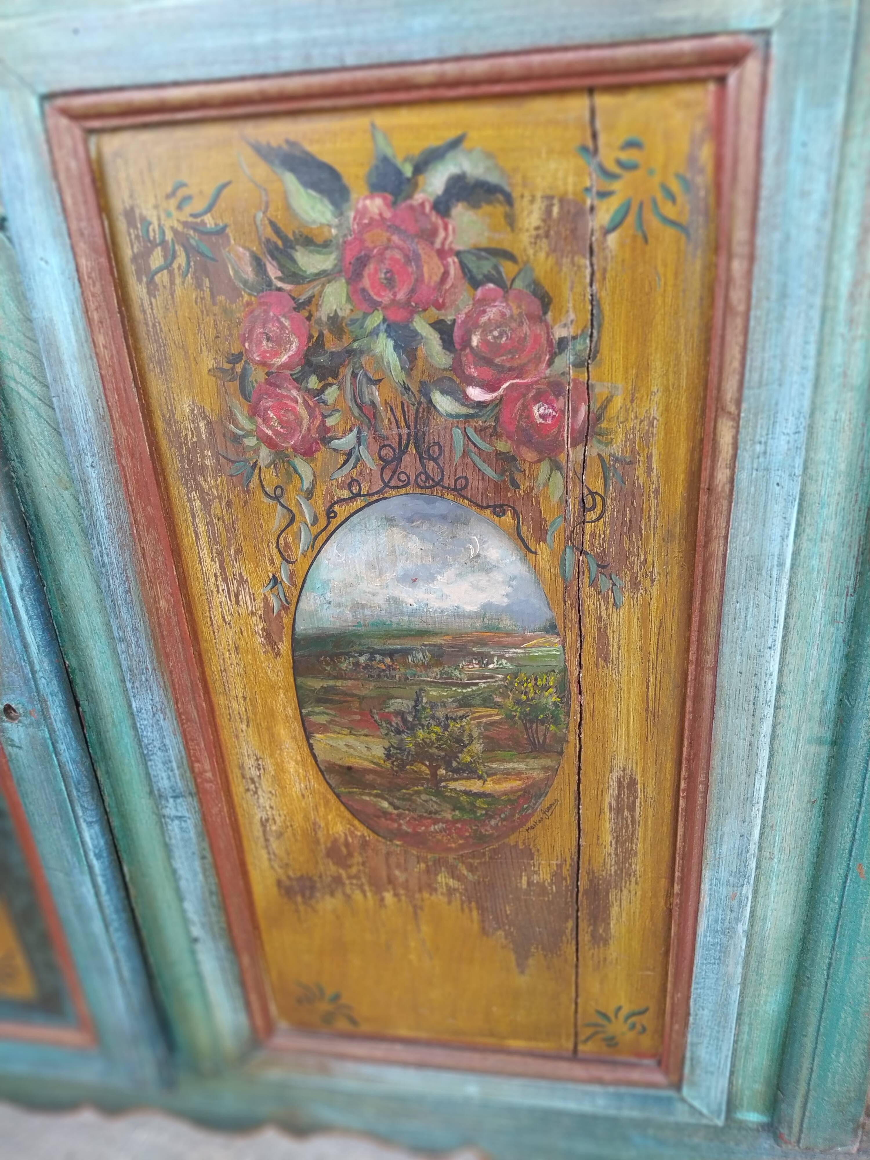 Painted row, three doors