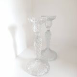 Molded glass candle holders