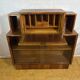 Art Deco Vintage 1930s Burr Walnut Bureau Display Cabinet Fall Front