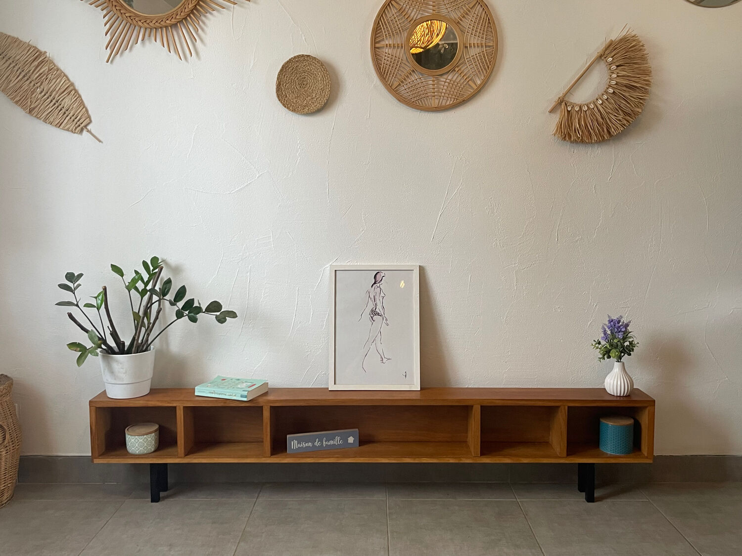 Very beautiful shallow vintage sideboard.