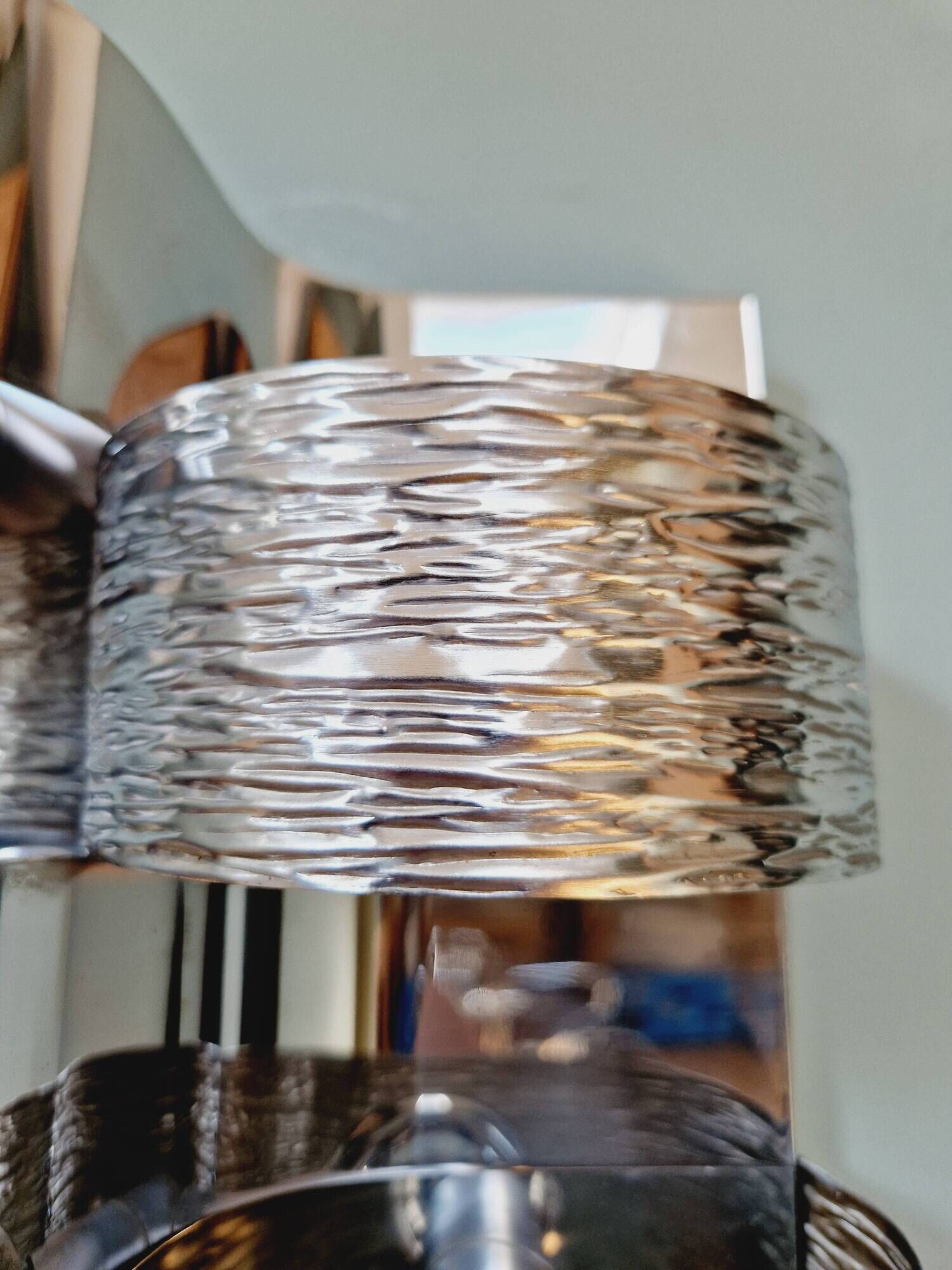Chromed metal wall light, Goffredo Reggiani 1960s-70s