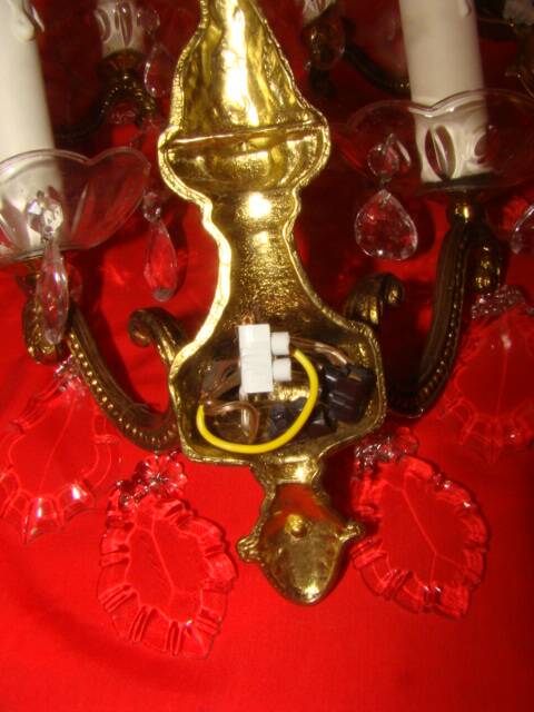 applique bronze et cristal à 2 bras de lumière