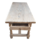 Solid oak farmhouse table with a drawer, tabletop thickness 5 cm.