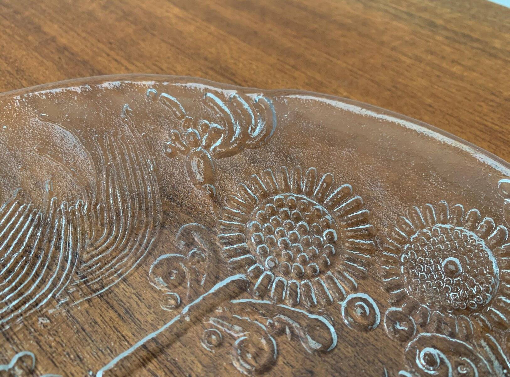 Vintage Swedish glass plate Doran by Goran Warff for Kosta Boda