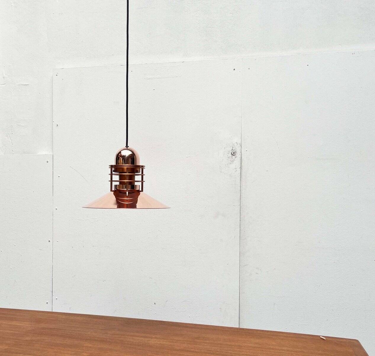 Vintage Copper Pendant Lamp Nyhavn by Alfred Homann and Ole V. Kjær for Louis Poulsen, 1980s