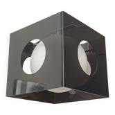 Suspended lamp design smoked plexiglass 1990s