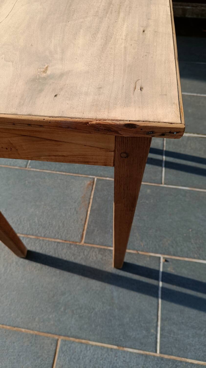 Desk or table in raw wood