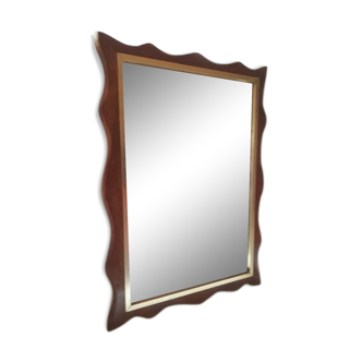 Frame wood mirror vintage 1950 - 70x50cm