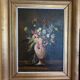 F. Domínguez, floral bodegones, 1945, oil on cardboard box, game of 2