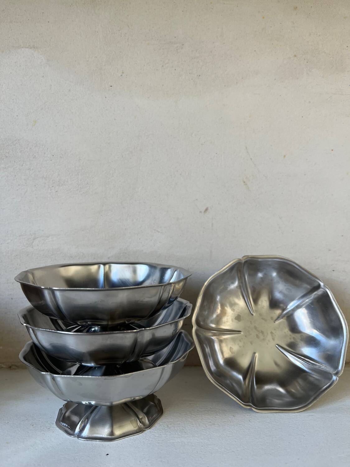 4 coupes à glace en inox