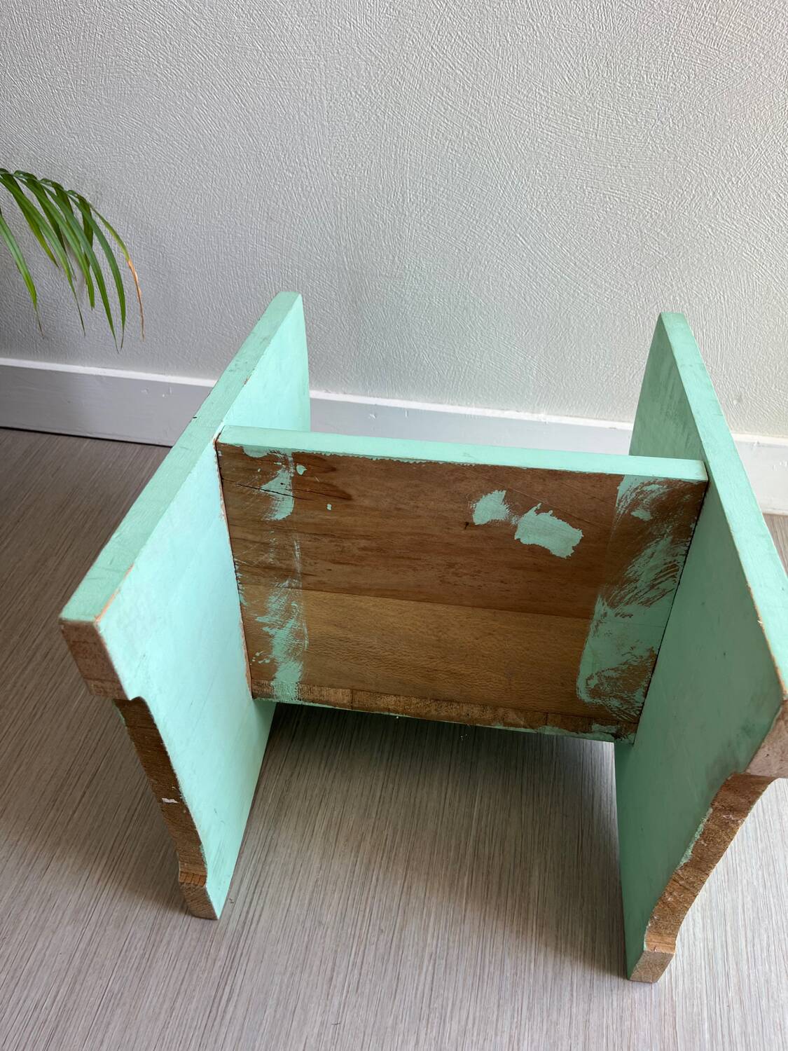 Vintage wooden chair/armchair for children.