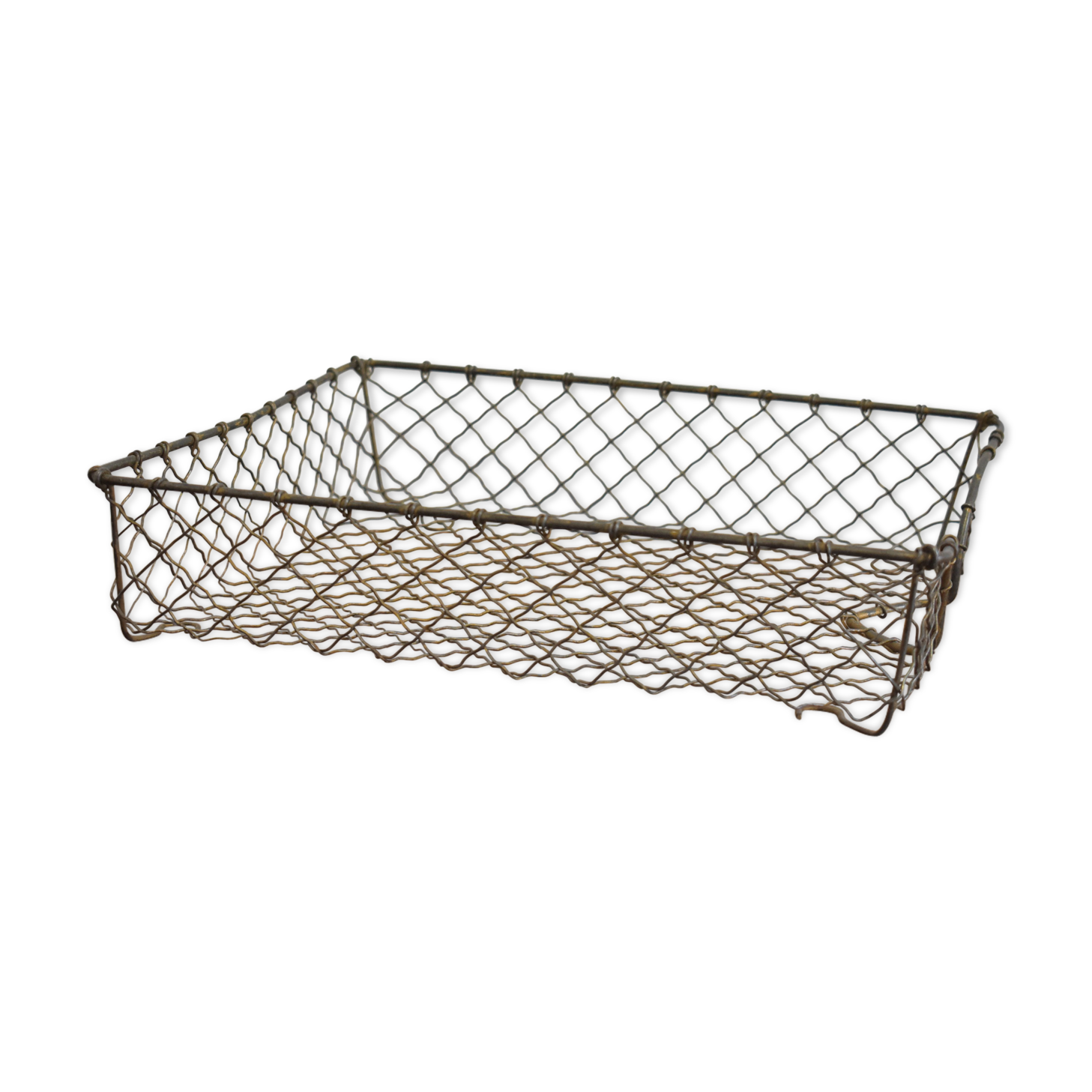 old metal mail basket