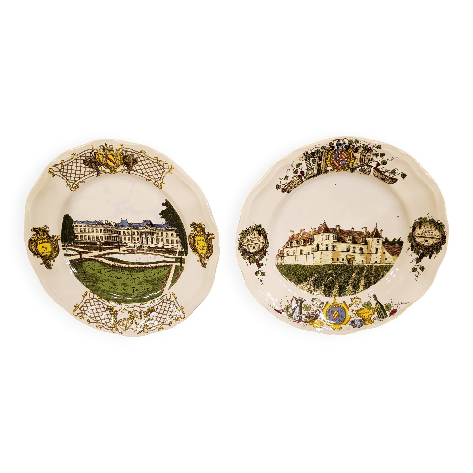 2 superb Lunéville earthenware plates