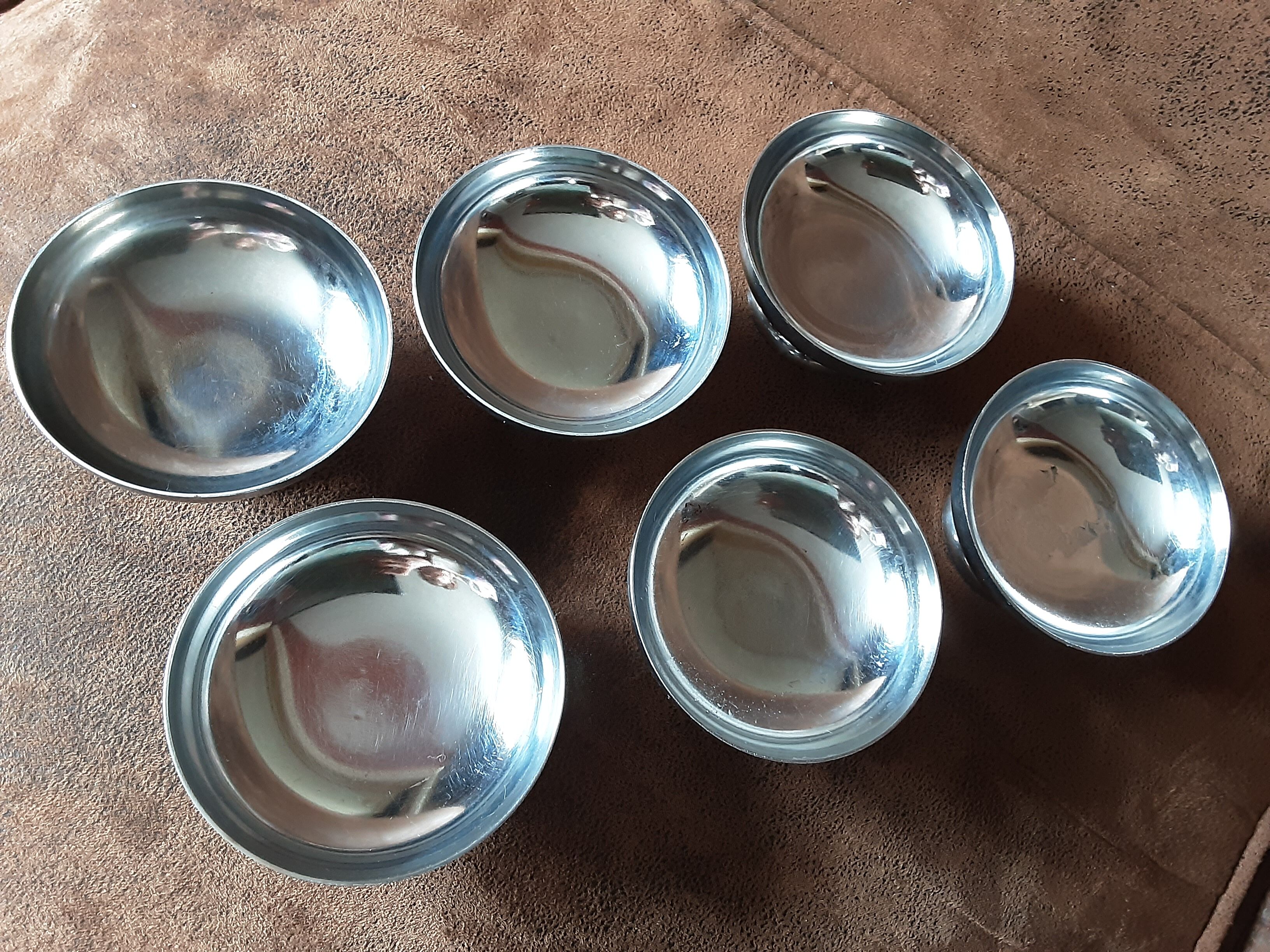 Lot de 6 coupes sur pied métal