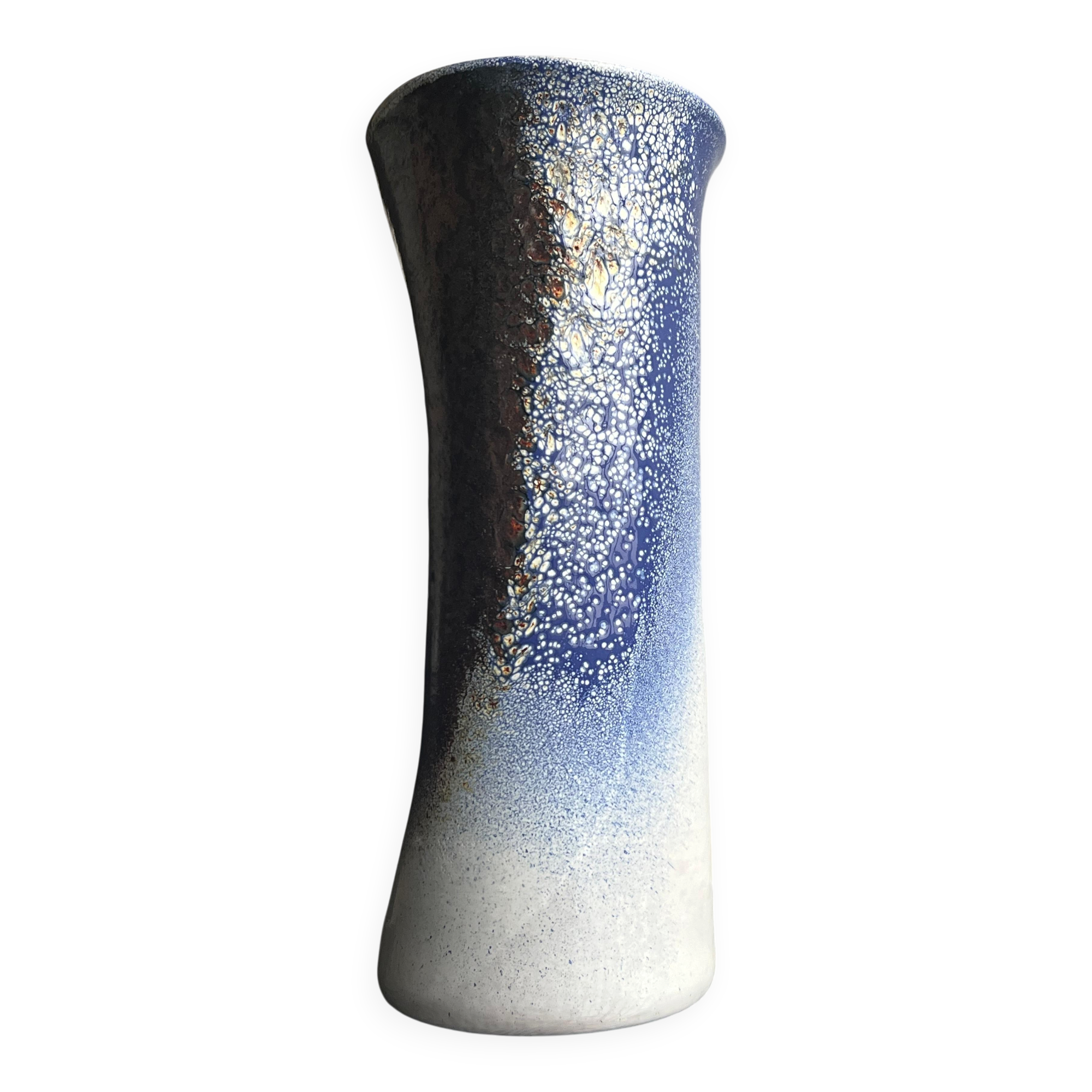 Vintage Mid-Century Modern Ceramic Vase, Hand-Painted,  Italian Pino Castagna
