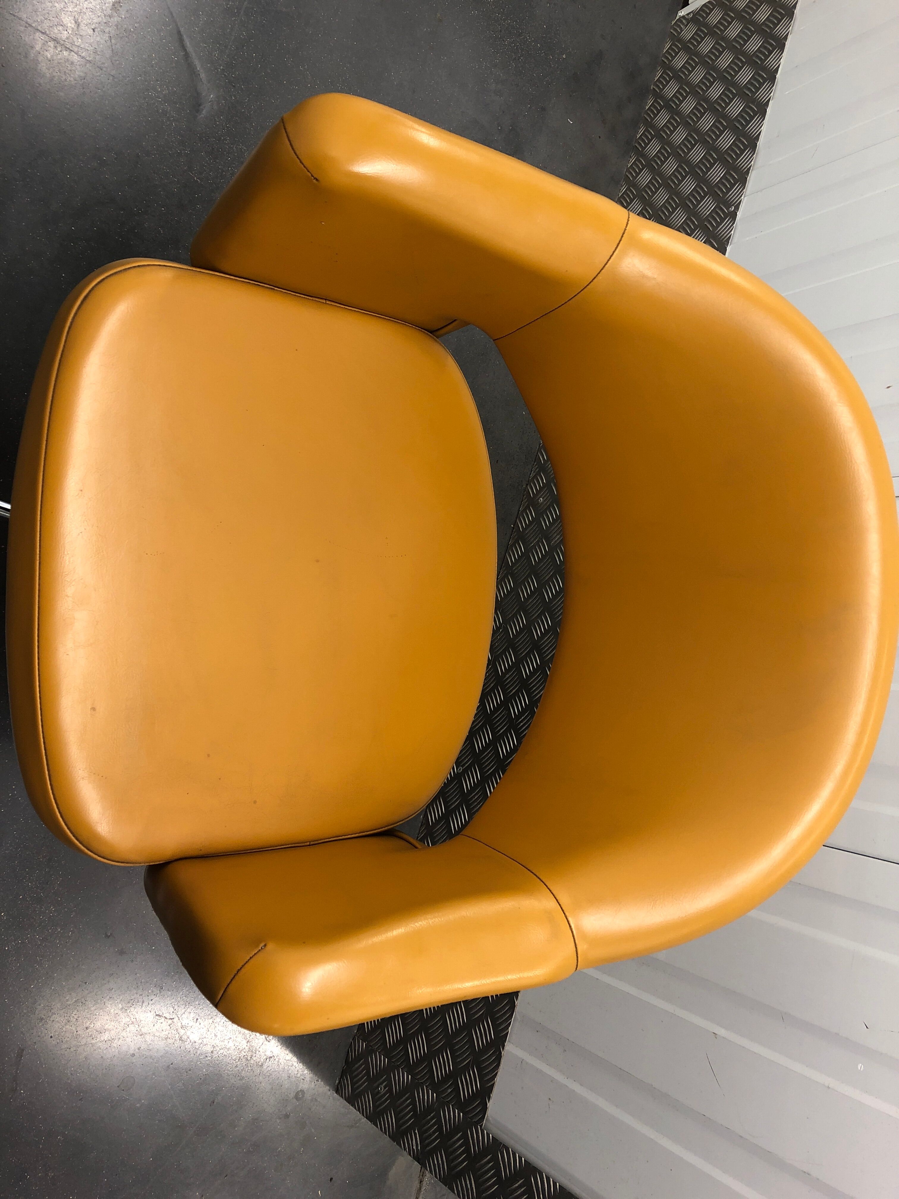 Vintage office chair in mustard yellow skai circa 1960