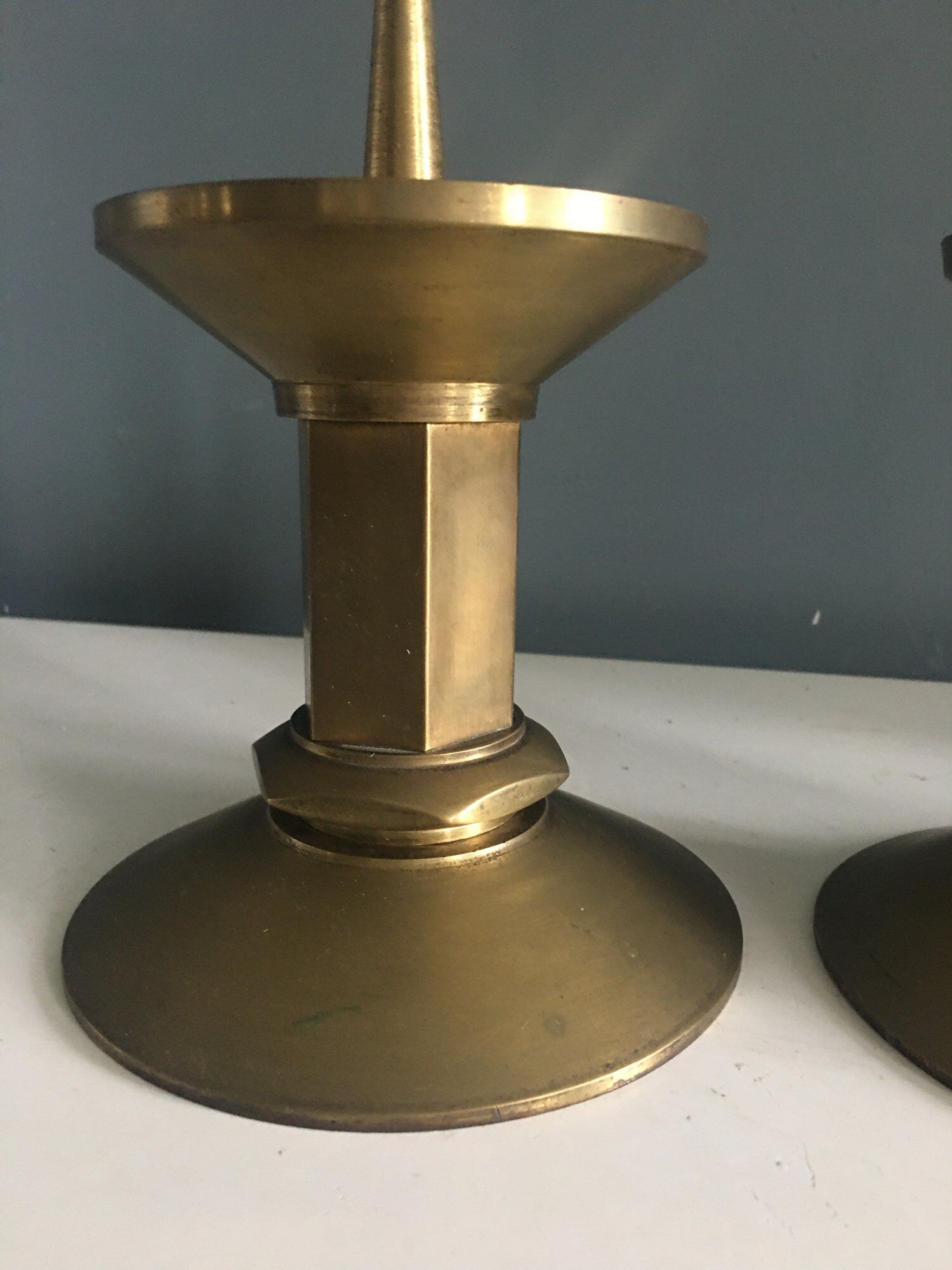 Pair of bronze candle holder, church candle picker, modernist bronze candle holder, candle holder, decoration