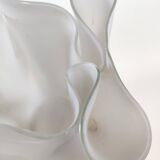 White Glass Vase "Fazzoletto" by Giorgio Berlini, Italy