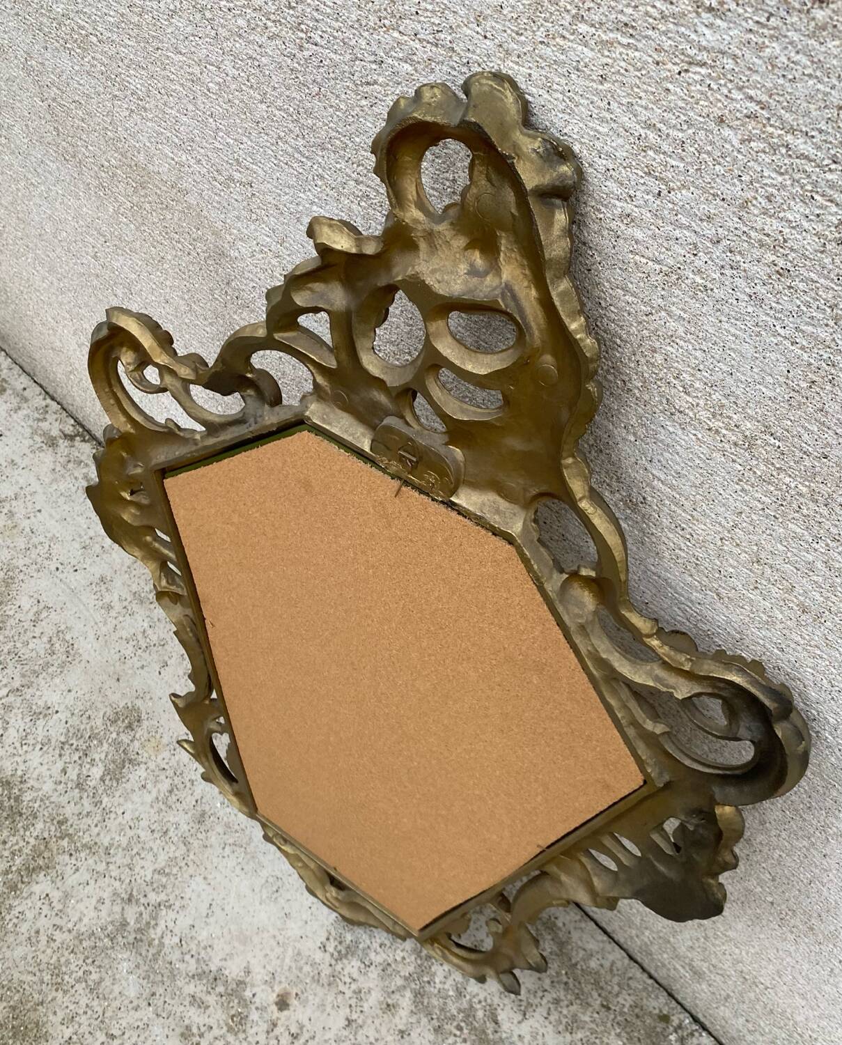 Antique vintage gilded wooden baroque mirror