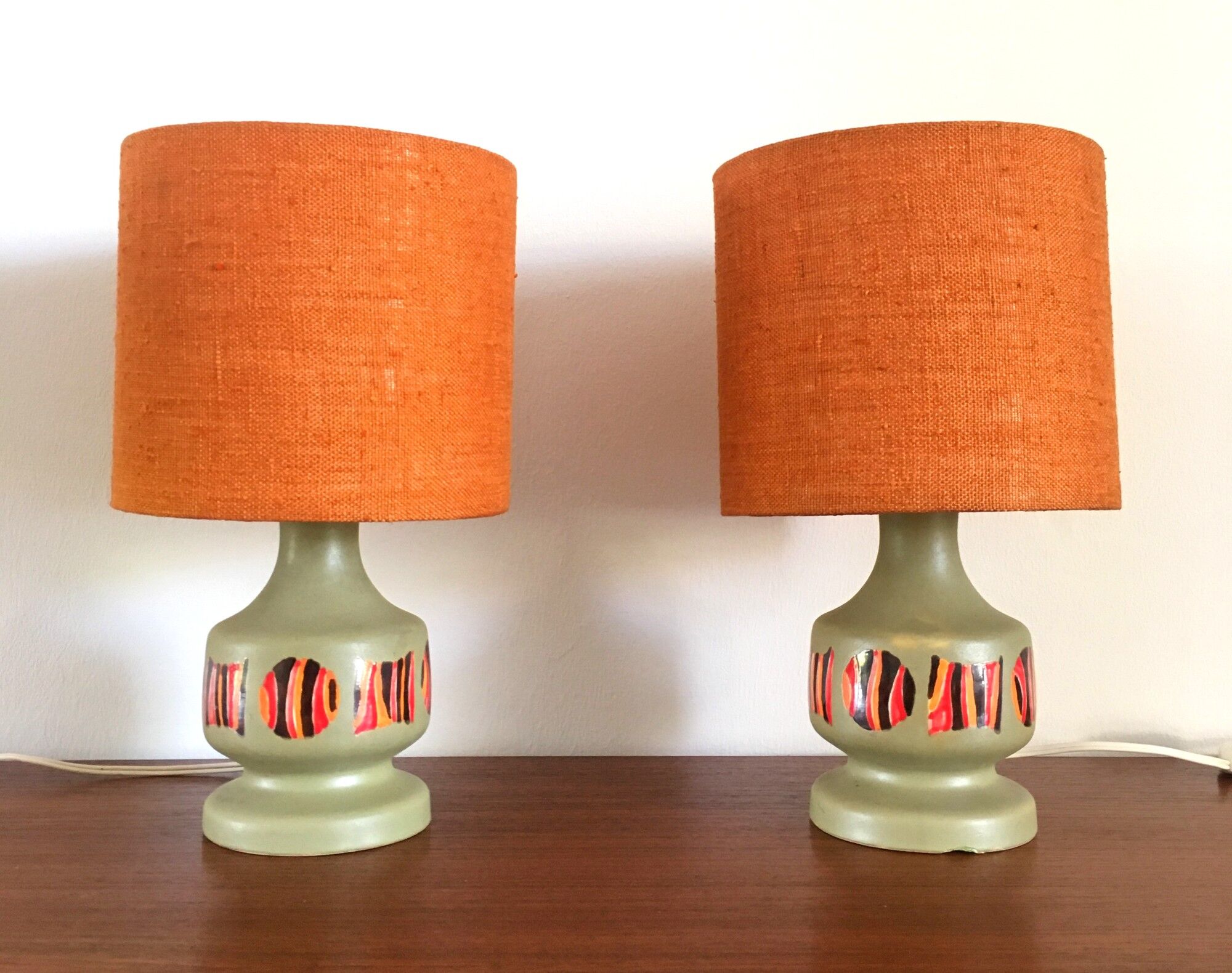 2 vintage ceramic lamps 1970