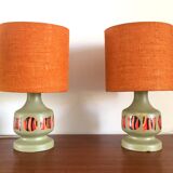 2 vintage ceramic lamps 1970