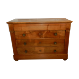 Empire style chest of drawers in blond walnut