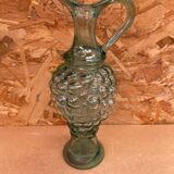 Antique glass pitcher ewer grape cluster shape vintage