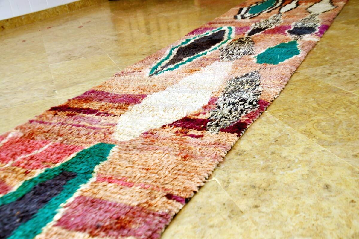 Moroccan Berber carpet hallway Boujaad 417 x 75 cm new