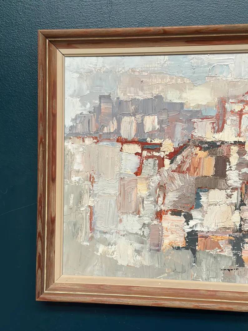 Original Swedish Oil on Panel – “Composition” by Gösta Calmayer – Signed – Dated 1961 – Vintage & Framed – 62 × 45 cm (24.4" × 17.7")