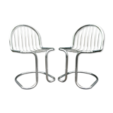 2 chaises acier chromé des années 70