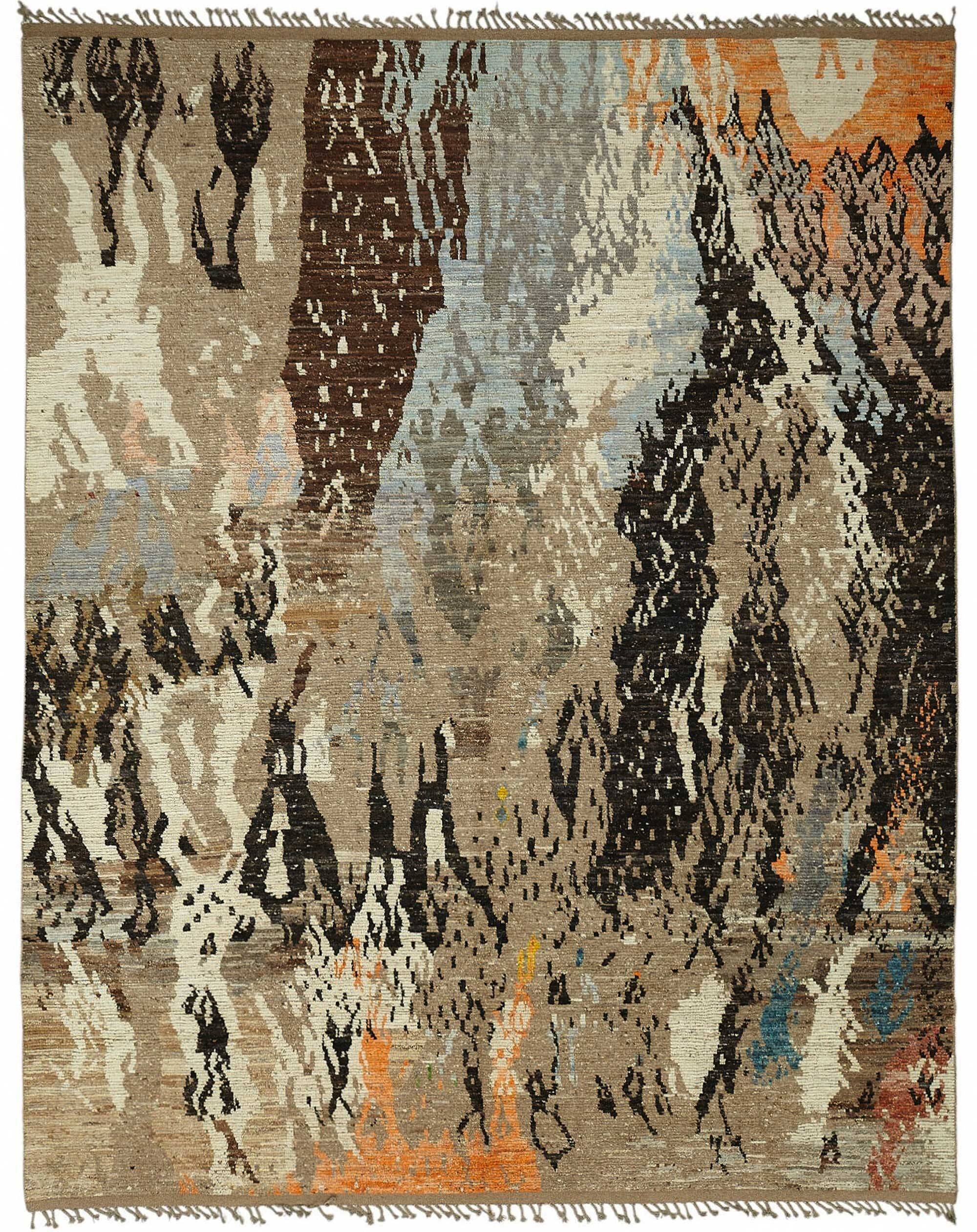 Hand-Knotted Turkish Contemporary 326 cm x 416 cm Multicolor Wool Carpet